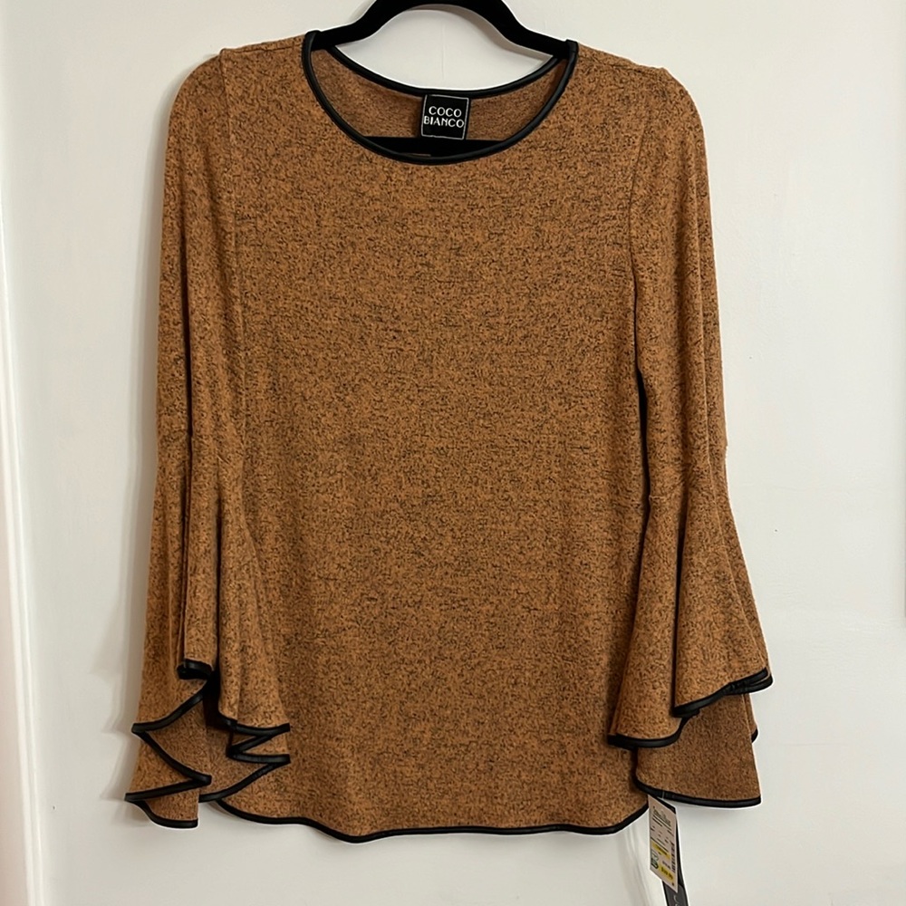 Coco Bianco Blouse with 3/4 Bell Sleeves